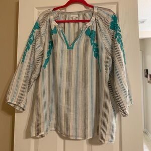 J.Jill love linen tunic/ blouse, size large